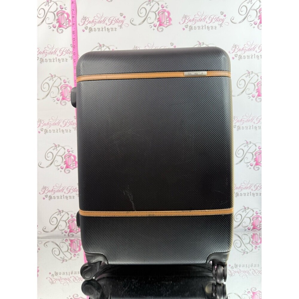 Samsonite luggage travel medium size 3D effect Black Spinner with Tan Trim